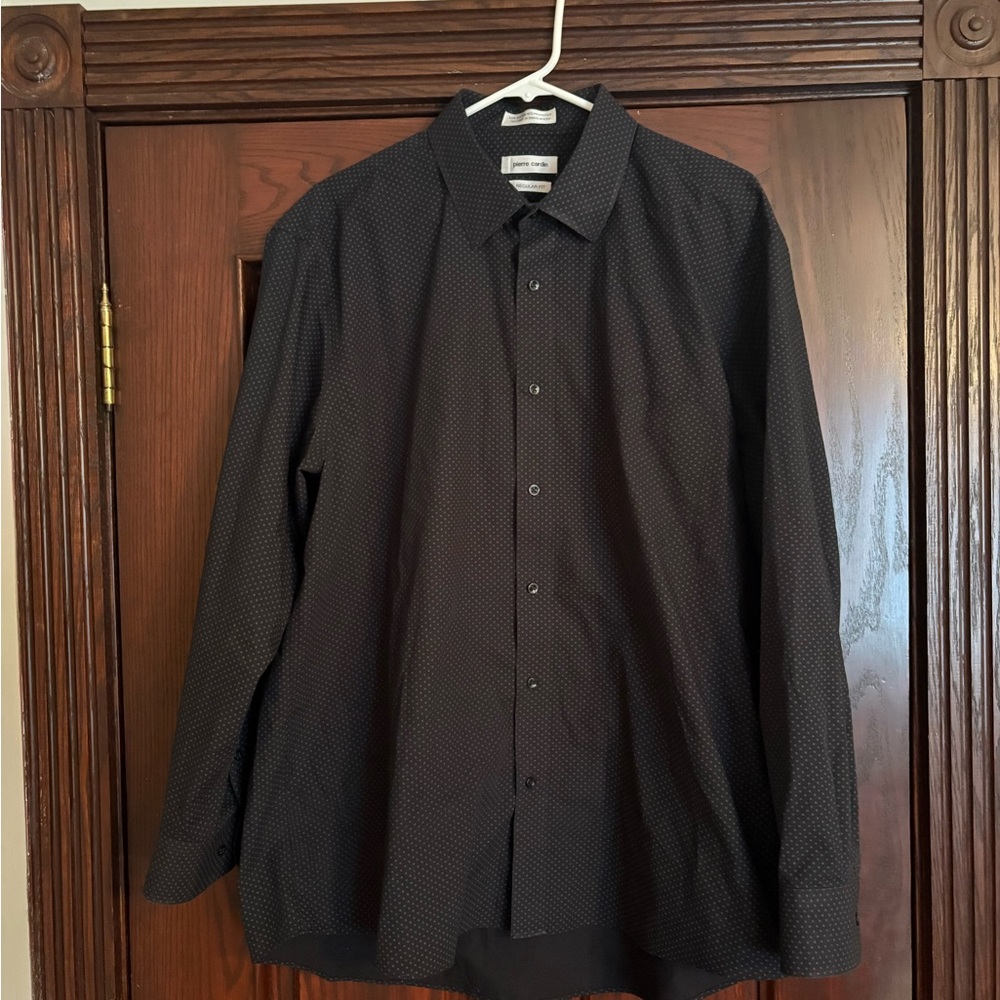 Pierre Cardin Black Textured Dress Shirt